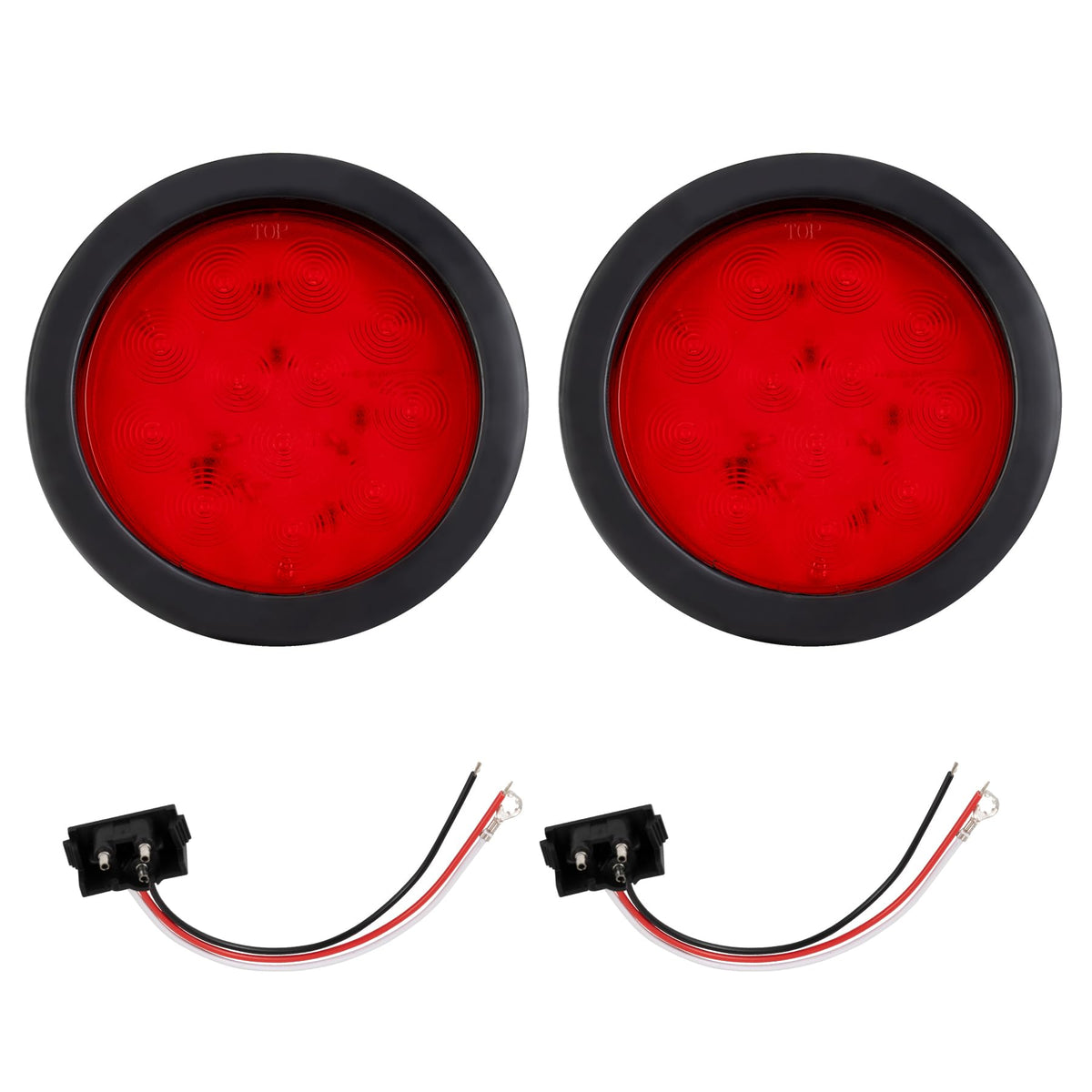 RUNBAITOO front view of red LED tail light pair showing clear signaling benefit