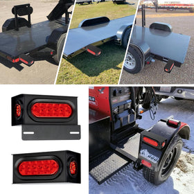 RUNBAITOO trailer at night showing bright red LEDs improving road visibility