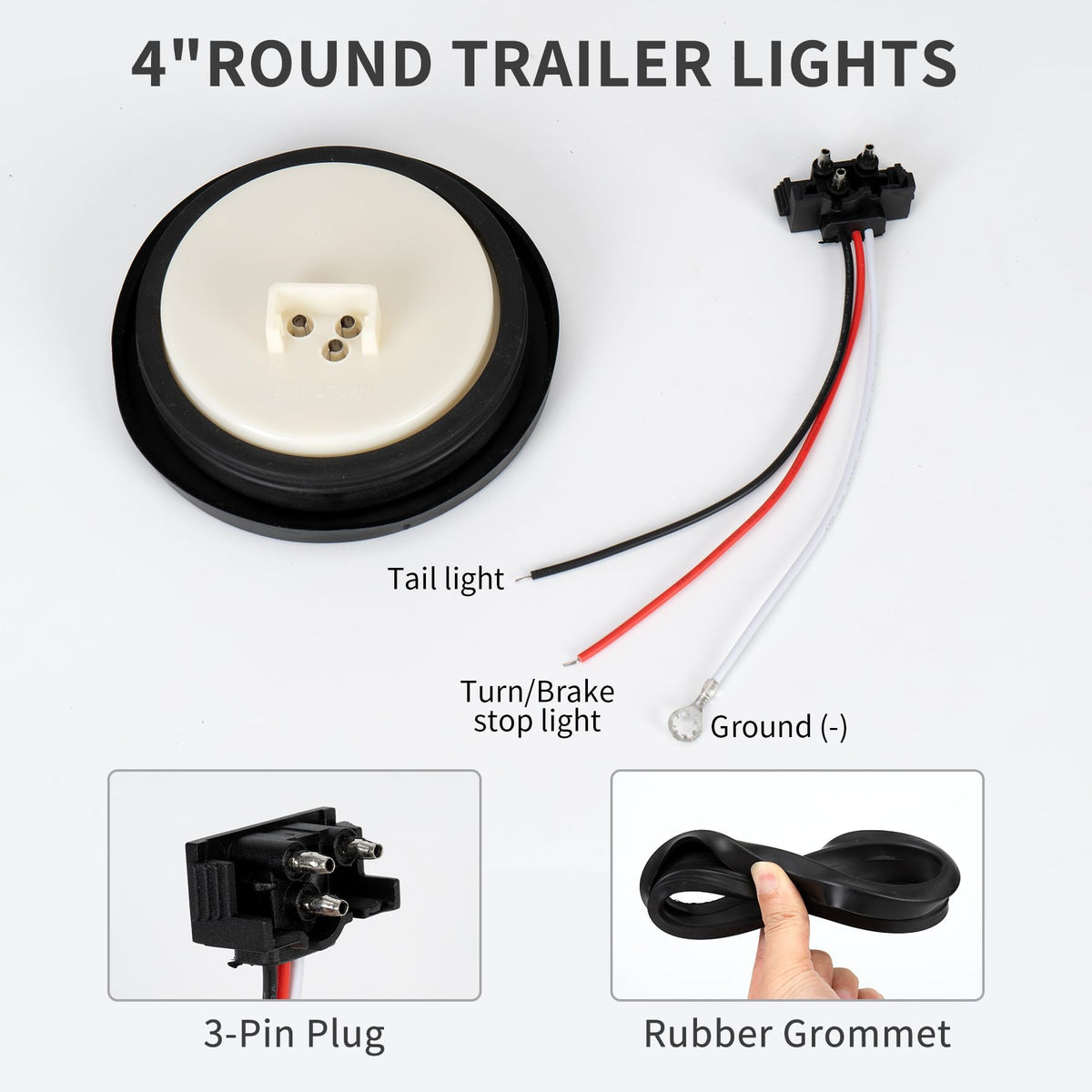 RUNBAITOO wiring and 3-prong pigtails for fast plug-and-play installation benefit