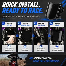Runfarr front plate on bike in outdoor setting showing stylish protection while riding