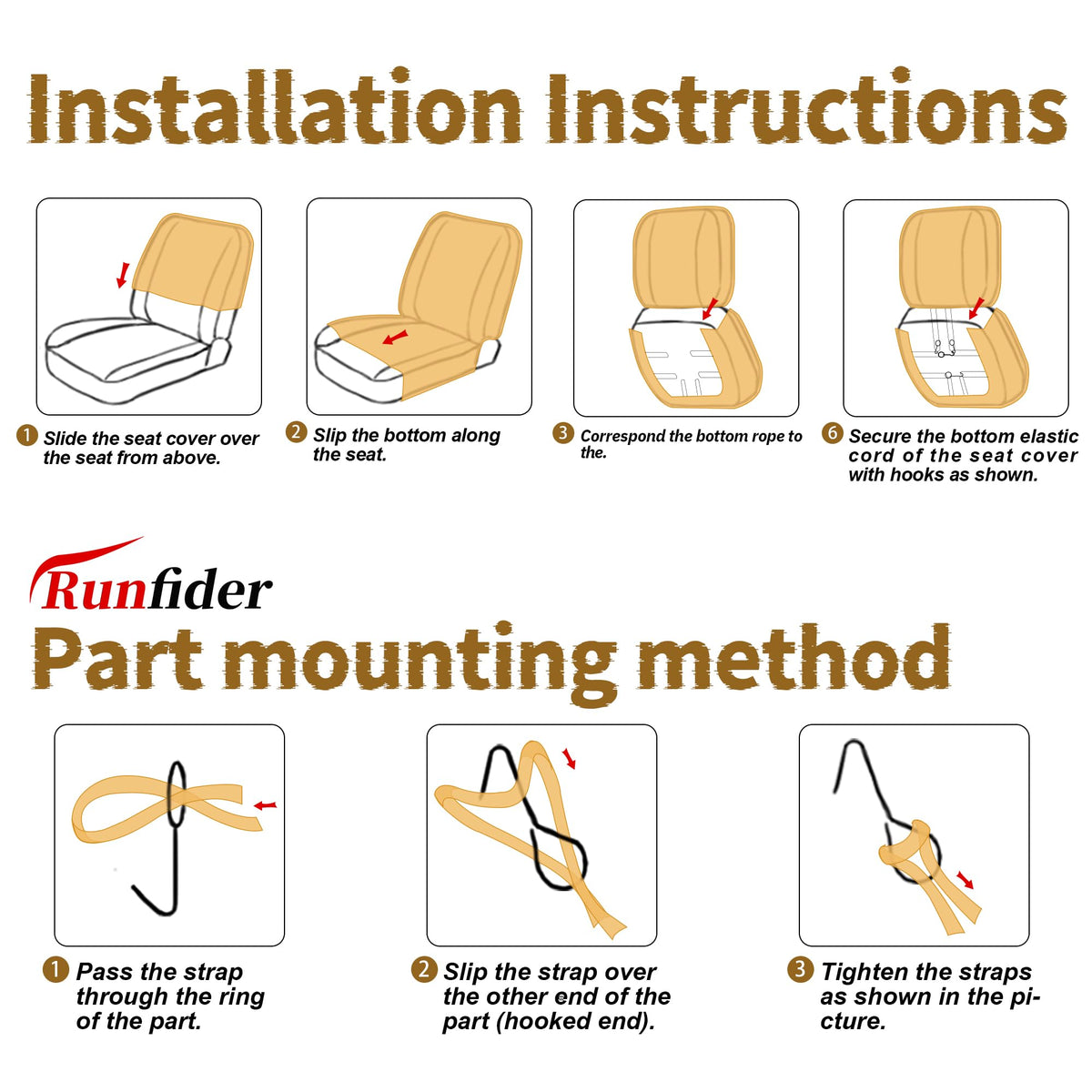 runfider elastic hem detail for secure snug installation