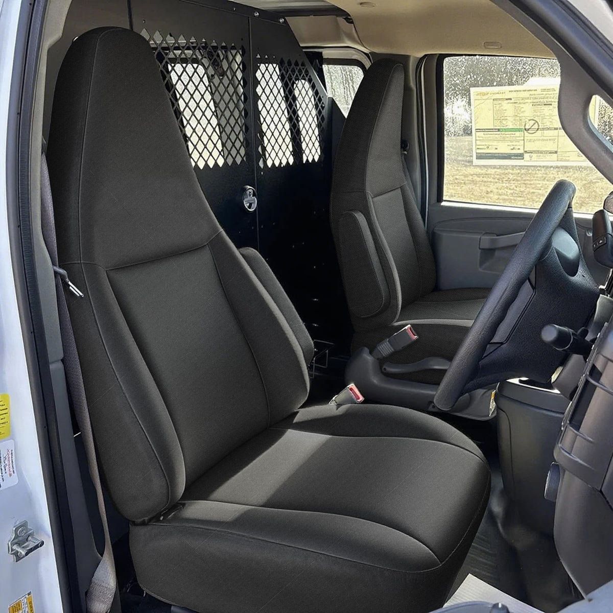 runfider front view seat cover showing full fit and protection