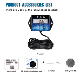 Runleader back label and open battery compartment showing replaceable CR2450 benefit