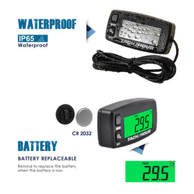 Runleader RL-HM032A installed on a lawn mower dashboard for maintenance tracking
