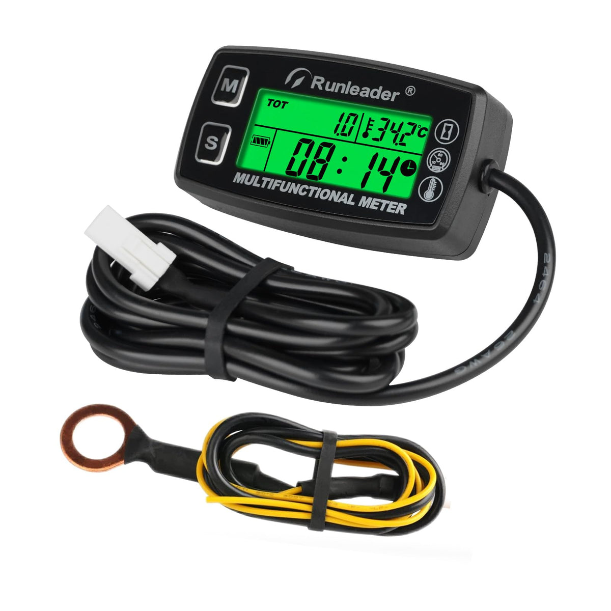 Runleader front panel view showing clear digits and compact housing for easy monitoring