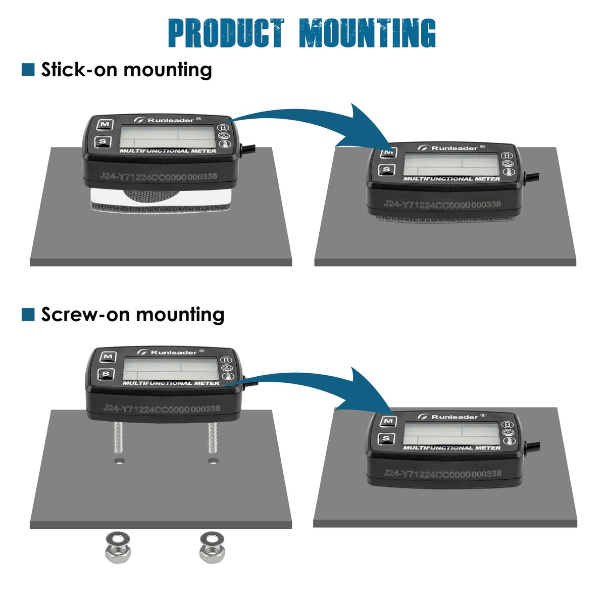 Runleader next to a ruler illustrating compact size for flexible mounting locations