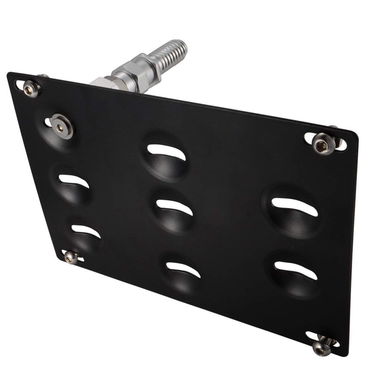 runmade bracket with license plate mounted demonstrating low-profile appearance