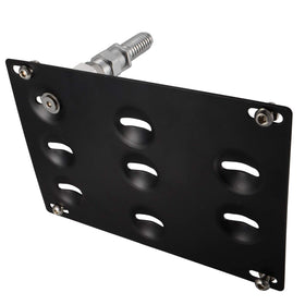 runmade bracket with license plate mounted demonstrating low-profile appearance