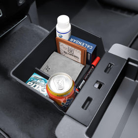 RUNROAD front view of center console tray showing clean OEM fit and organized storage
