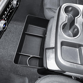 RUNROAD compartment layout detail showing dedicated sections for phone, keys, and coins