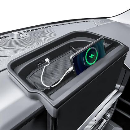 RUNROAD front view of dashboard tray showing neat storage benefit