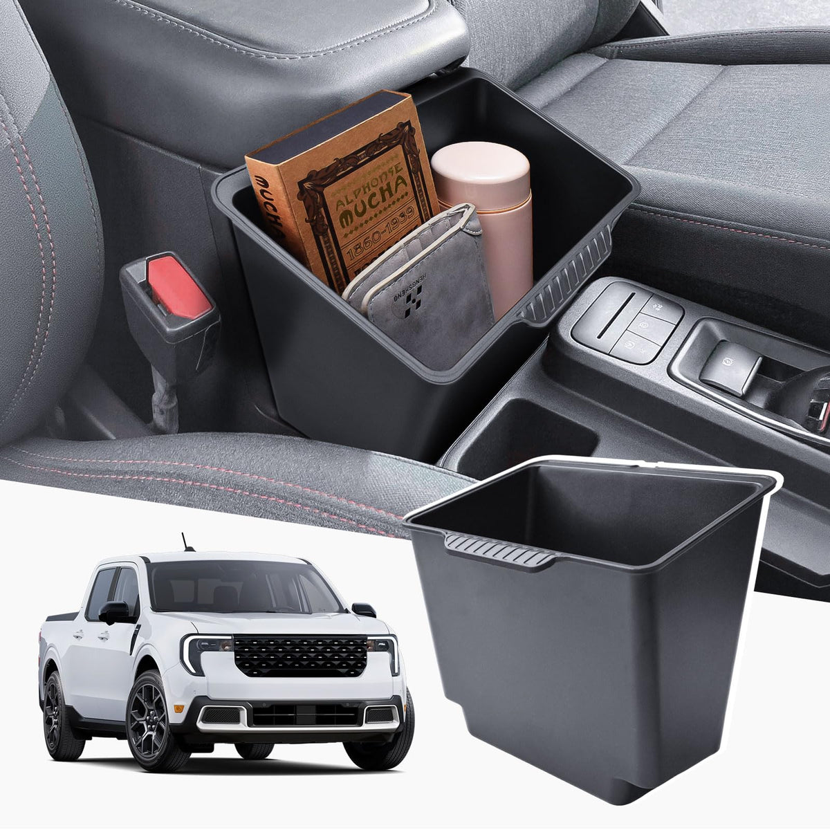 RUNROAD front view showing clean console integration and organized storage