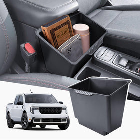 RUNROAD front view showing clean console integration and organized storage