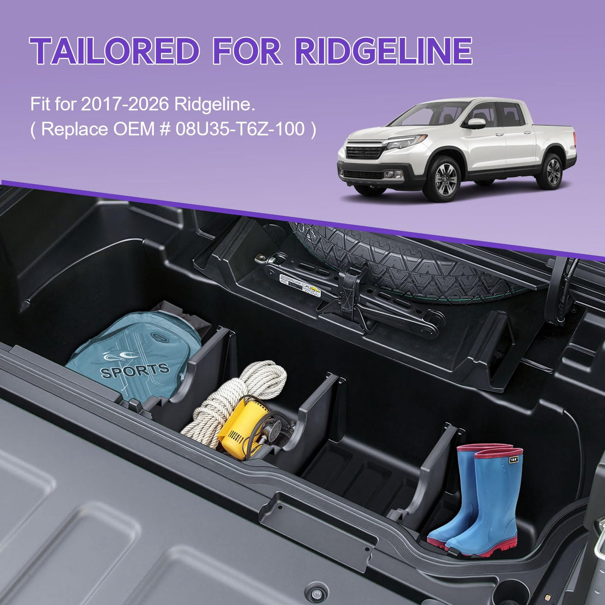 RUNROAD notch pass-through detail enabling long-item clearance benefit