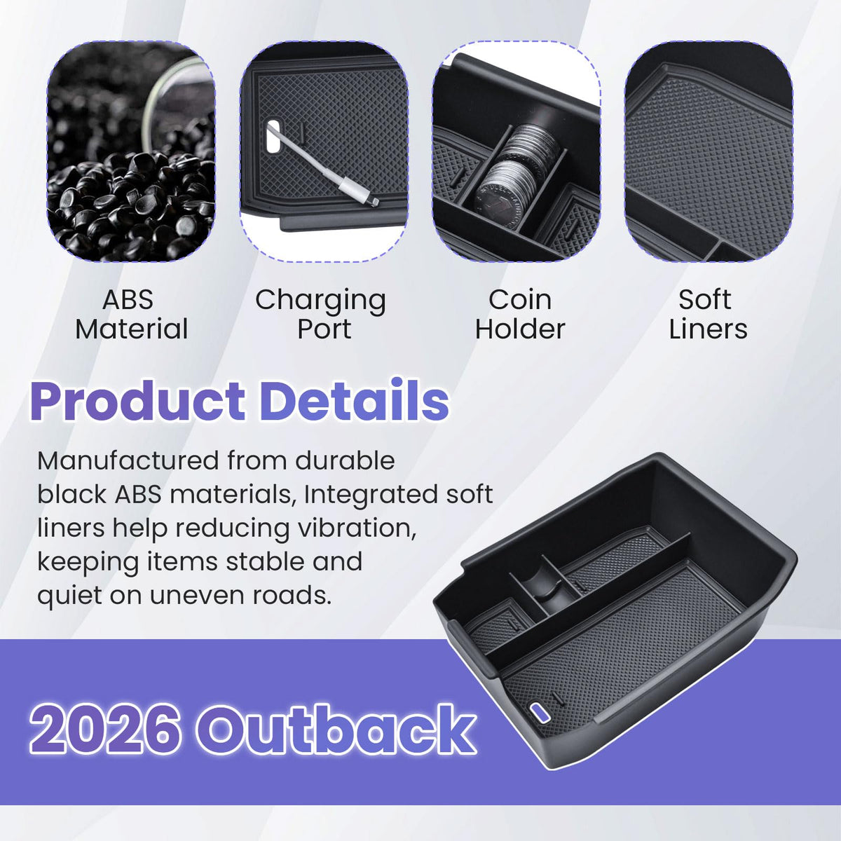 RUNROAD tray lifted from armrest illustrating easy tool-free removal