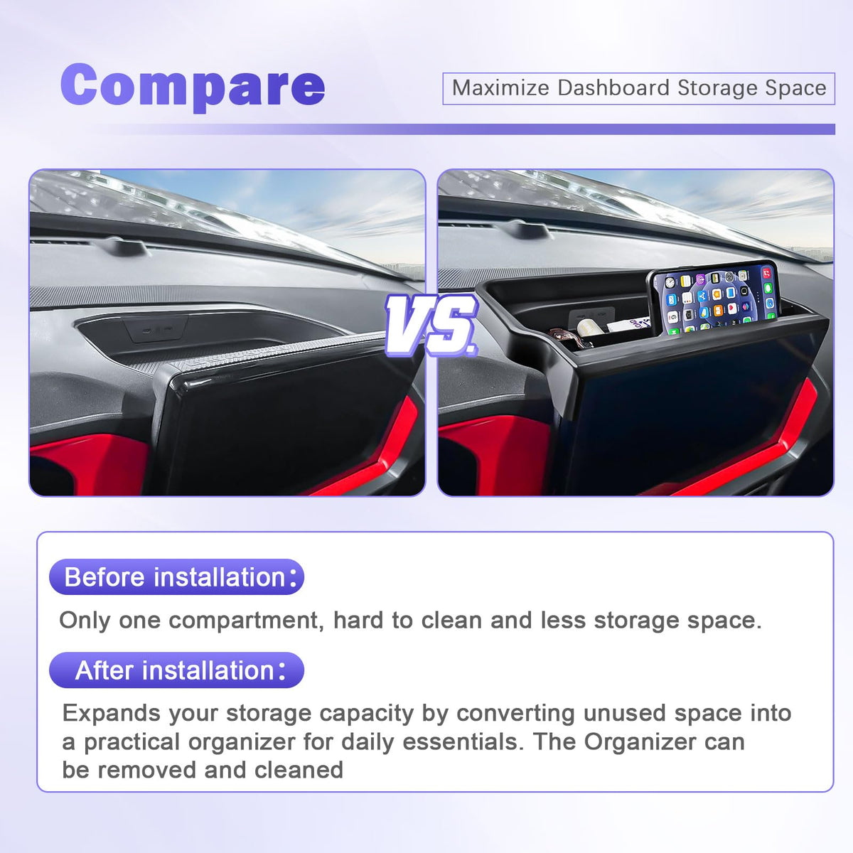 RUNROAD divided compartments keeping items organized benefit