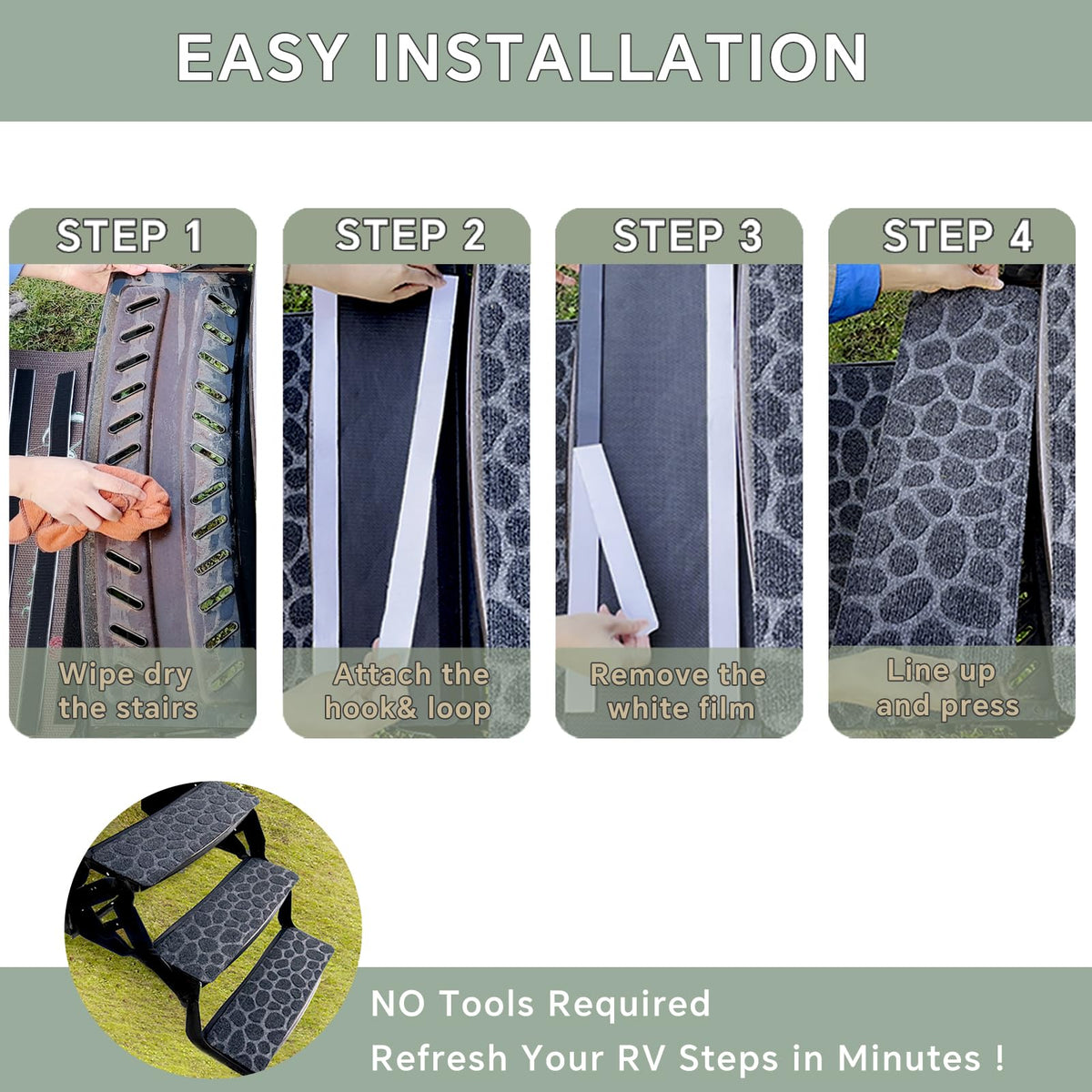 RUNROLE TPR backing close-up showing non-slip grip and waterproofing