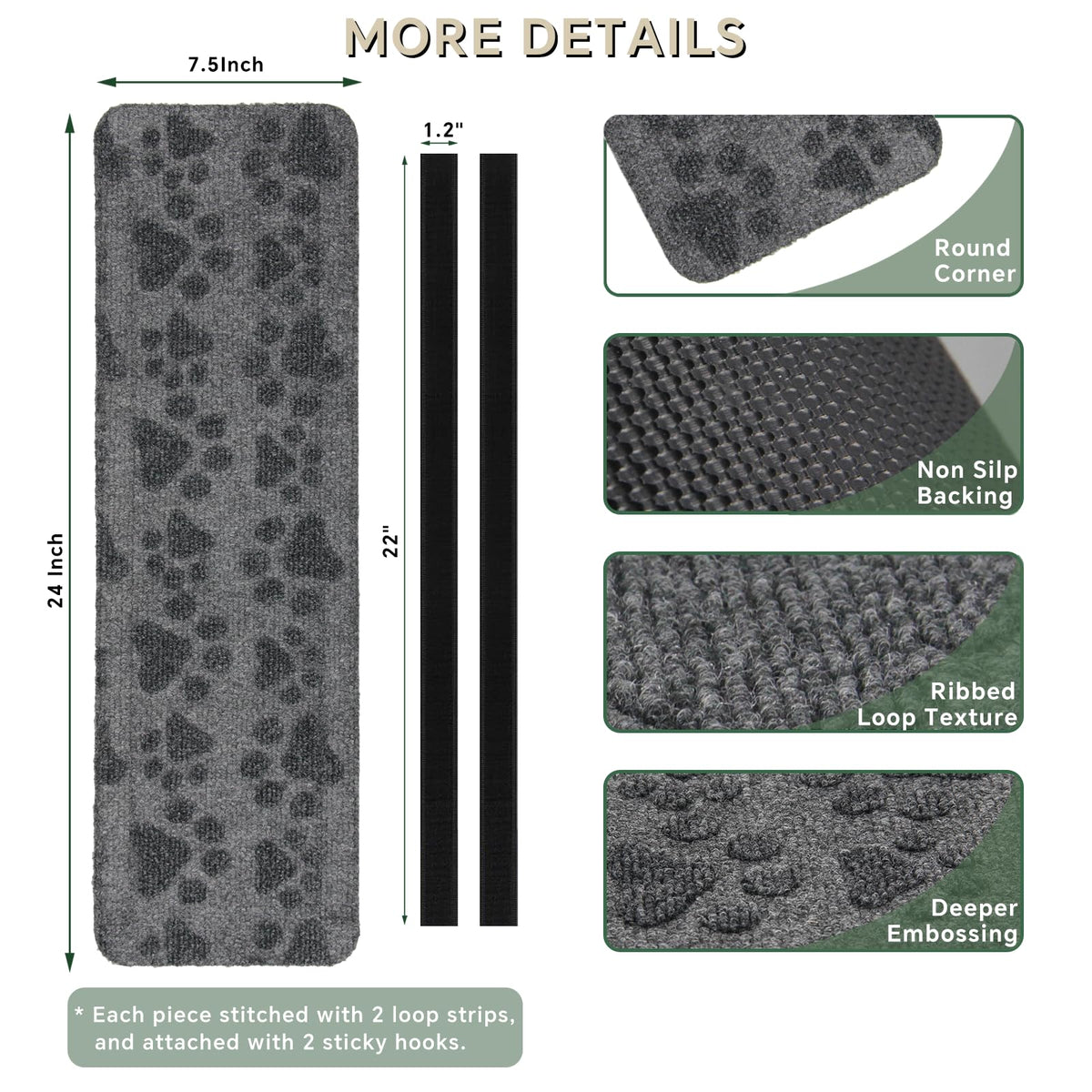 RUNROLE detail of hook-and-loop tape for easy tool-free installation