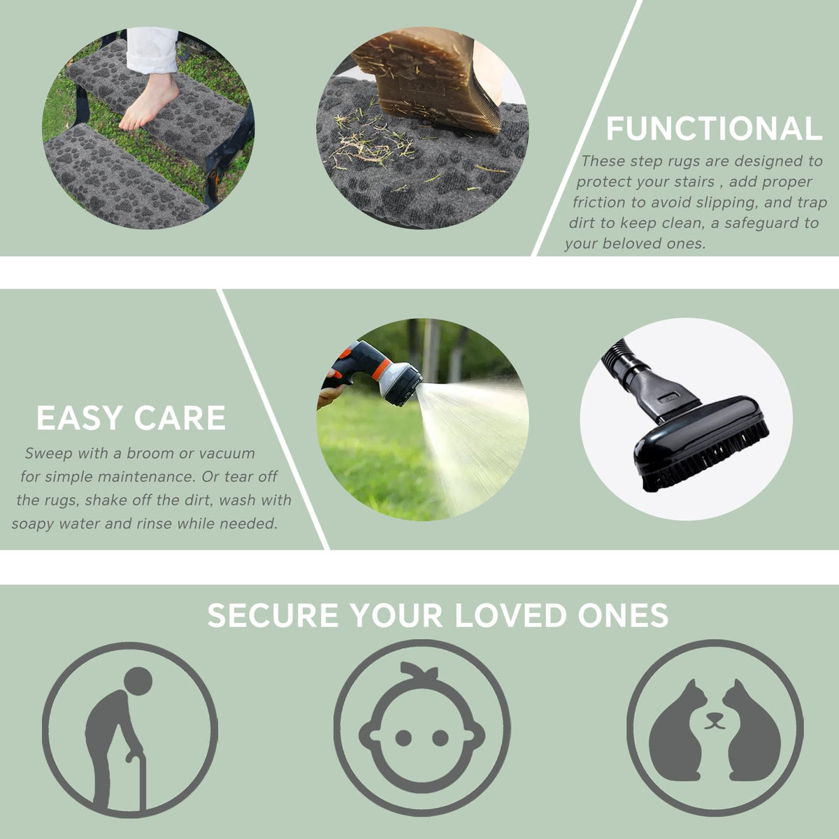 RUNROLE three-pack stacked view highlighting convenience and extra step protection