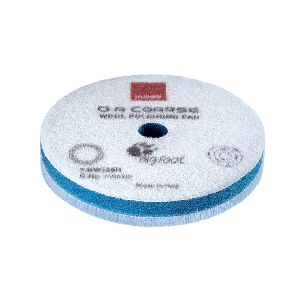 RUPES coarse wool pad front view showing aggressive cutting power