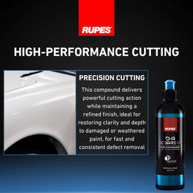 RUPES before and after car panel comparison showing defect removal benefit