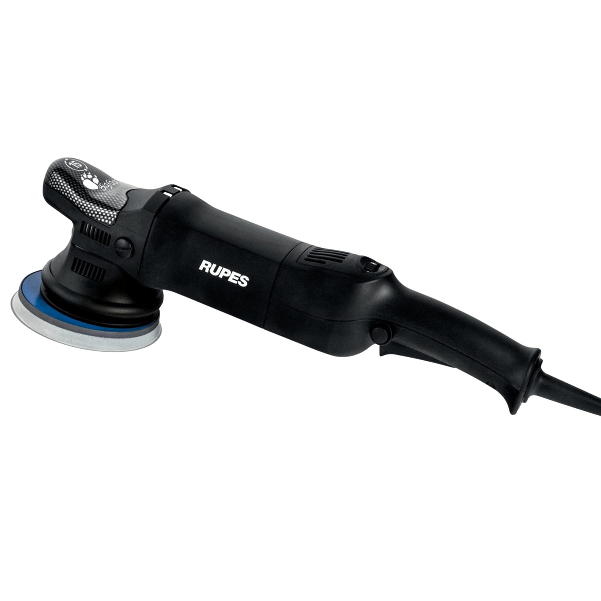 RUPES LHR 15ES front view showing ergonomic handle and compact body for comfortable use
