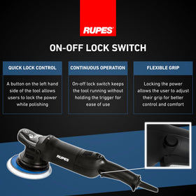 RUPES polisher in a detailing bay showing professional finish potential benefit