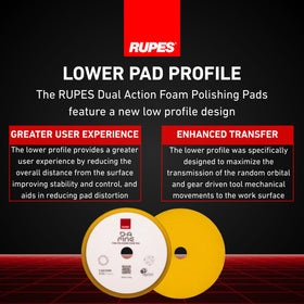 RUPES pad on workbench with tools showing professional setup and reliable finishing performance