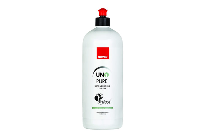 RUPES UNO Pure front bottle showing label and glossy finish benefit