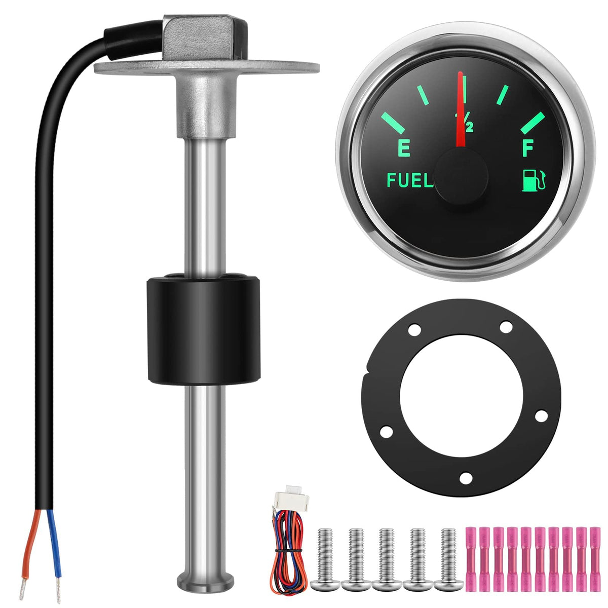 RUPSE front view of gauge and sender kit showing durable build and clear display