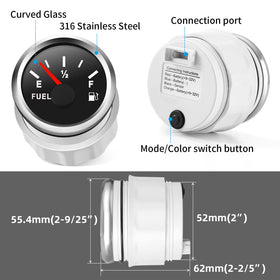 RUPSE gauge installed on boat dashboard improving night and day visibility