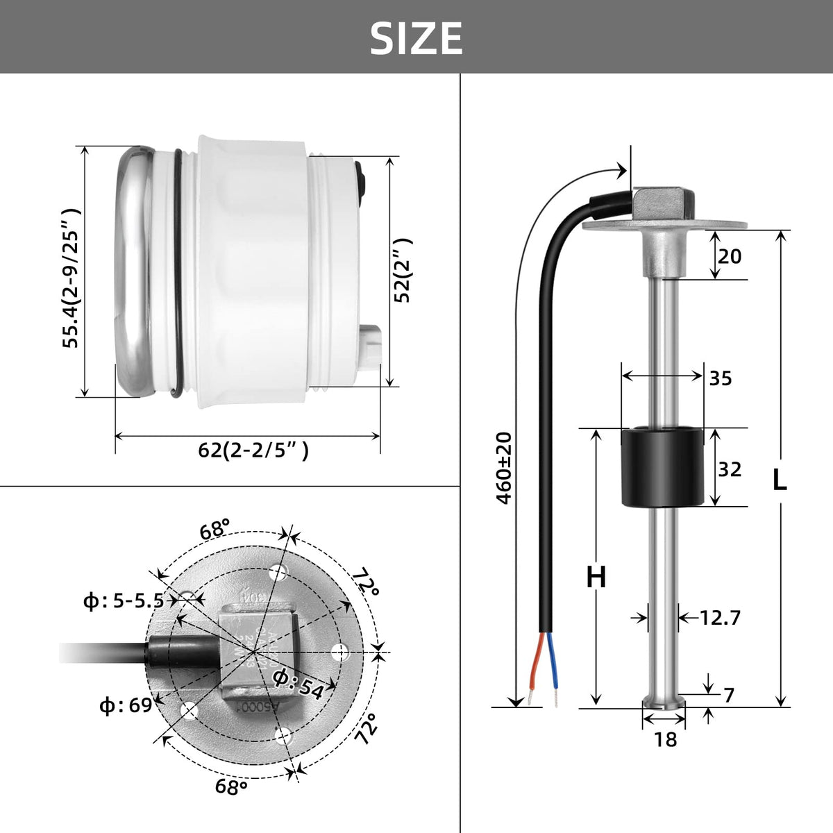 RUPSE mounting pattern and NBR gasket detail for quick sealed installation