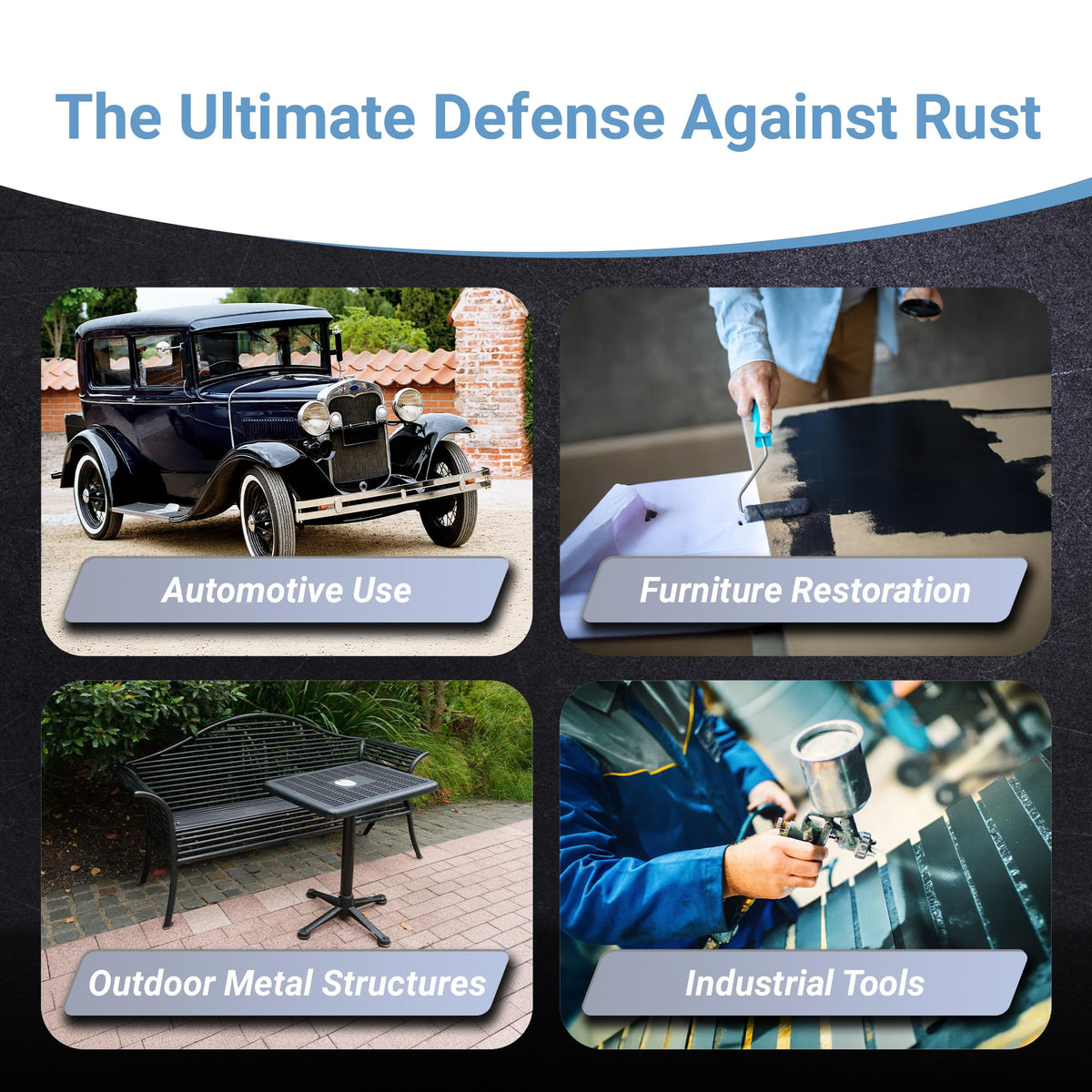 RUST BULLET finished on vehicle fender showing corrosion protection benefit