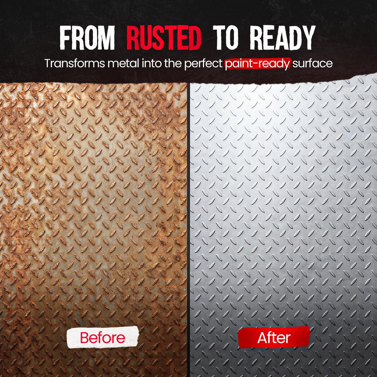 RUST BULLET spray application on metal panel demonstrating easy use