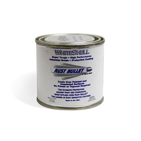 RUST BULLET WhiteShell close-up texture showing smooth protective coating benefit
