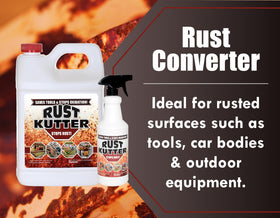 Rust Kutter pouring from gallon showing liquid consistency for easy application