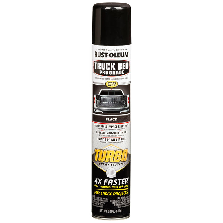 Rust-Oleum front can view showing label and turbo spray tip for fast application