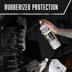 Rust-Oleum applied underbody coating protecting metal and reducing damage