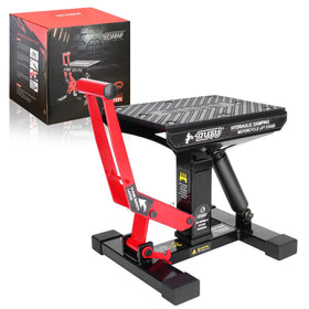 RUTU front view lift stand showing sturdy frame and stable base for safe work