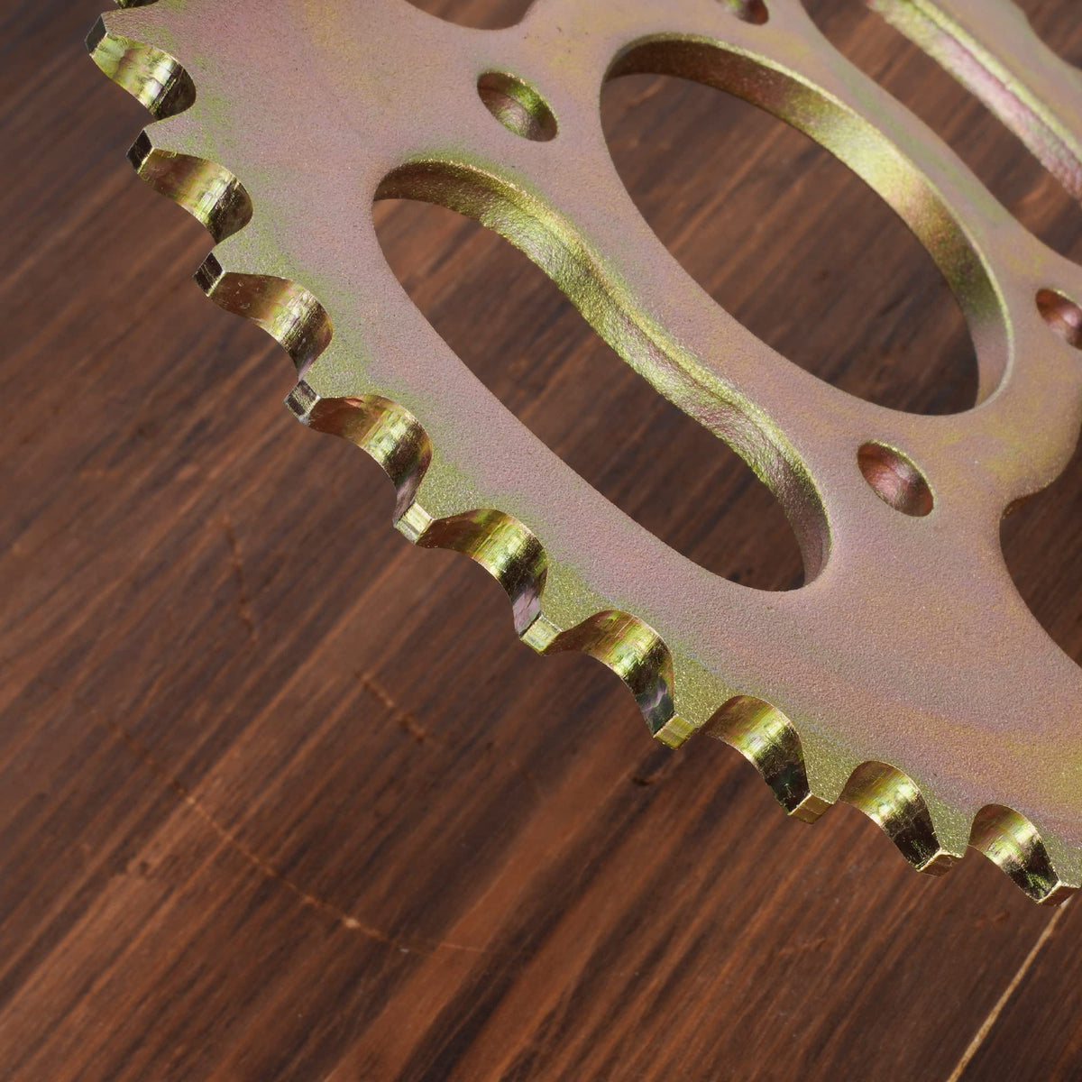 RUTU sprocket next to ruler for scale, confirming correct 37T dimensions