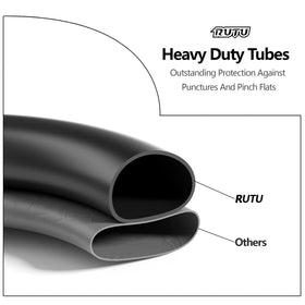 RUTU tire beside ruler showing accurate 12.5x2.75 size for quick fit verification