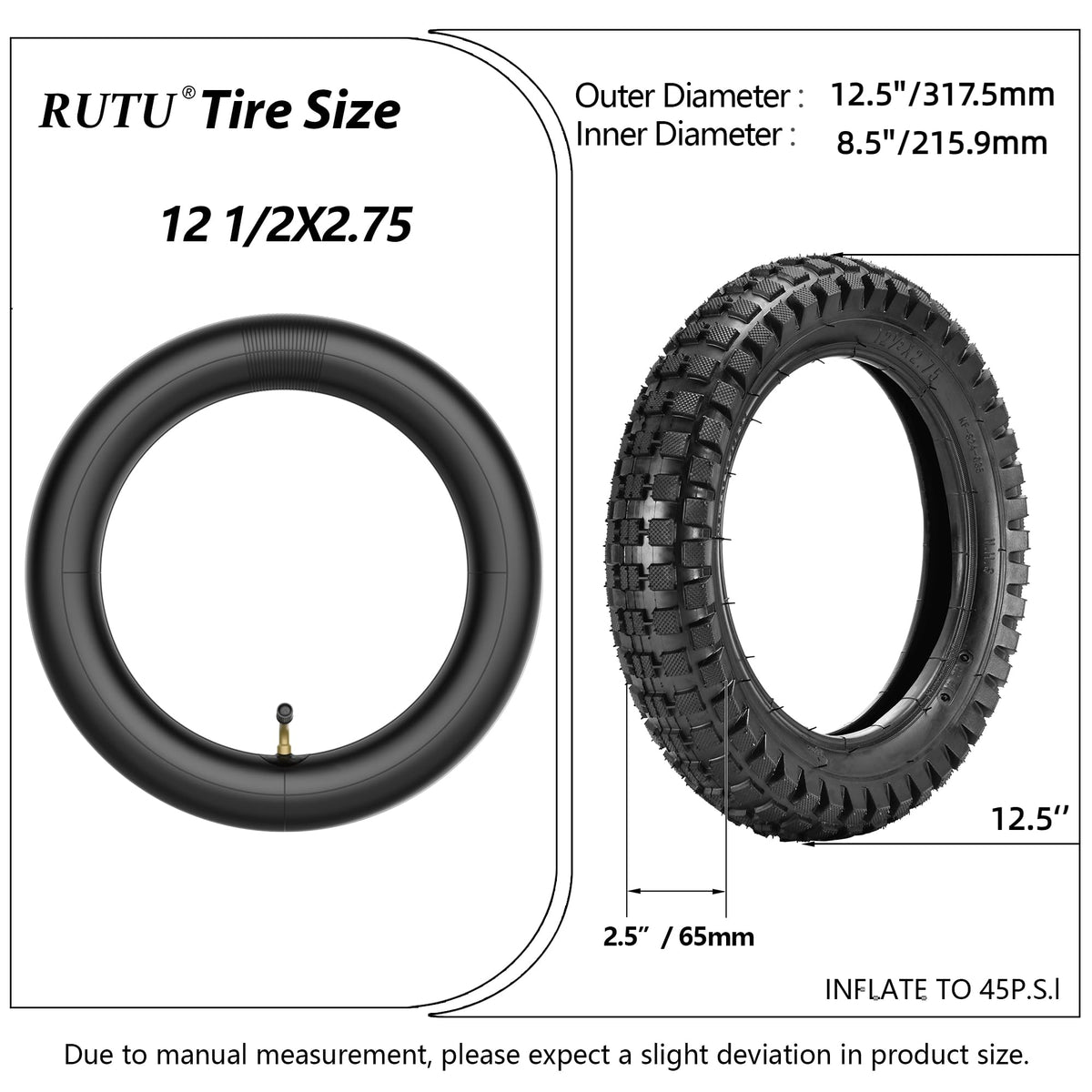 RUTU close-up of deep square tread offering better traction on mud and dirt