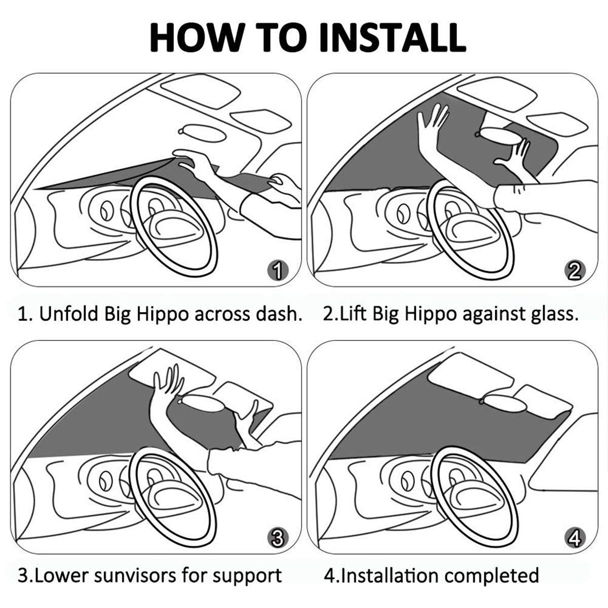 Rutuioy sunshade visible on parked car making vehicle easy to spot and shielding from sun