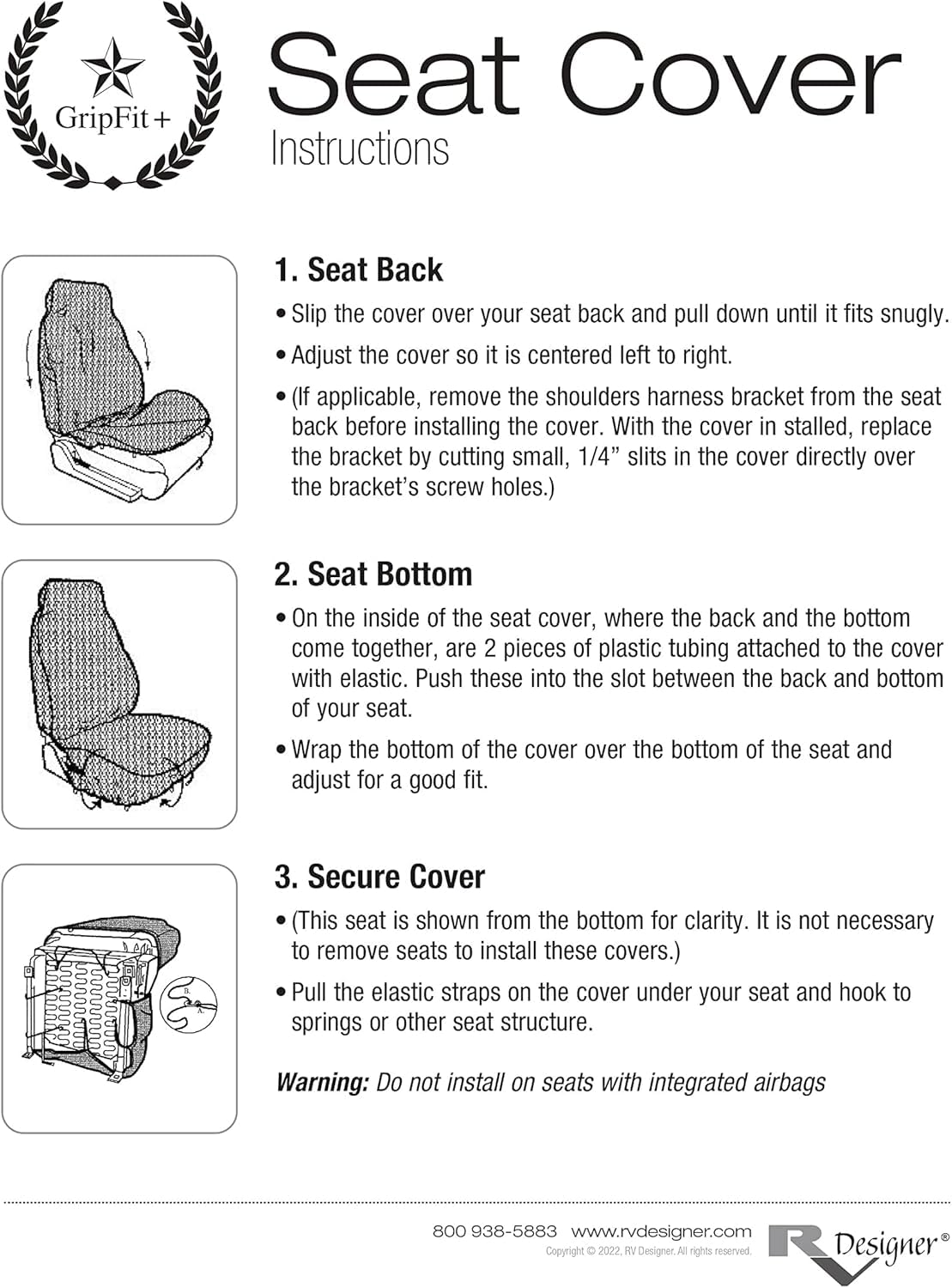 RV Designer installed GripFit+ on RV seat demonstrating fit and improved cabin look