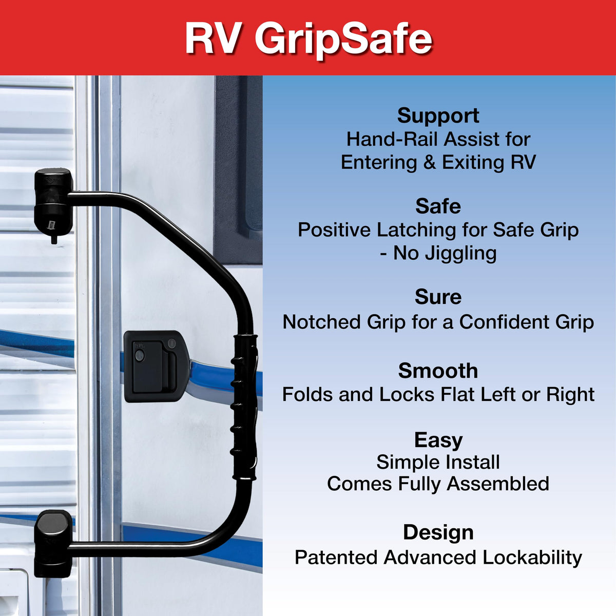 RV Designer installation template and included hardware for quick, accurate mounting