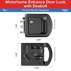 RV Designer deadbolt cylinder close-up, tamper-resistant security feature