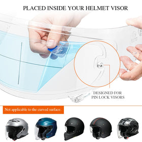 RVBASICS installed inside helmet showing clearer central view