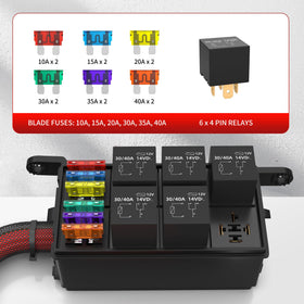 RVBOATPAT top view of fuse row with included ATC fuses for easy replacement