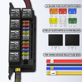 RVBOATPAT top view with included ATC/ATO fuses for clear amperage identification