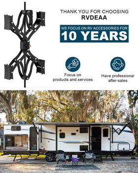 Rvdeaa lifestyle shot at RV park showing improved stability and parking confidence benefit